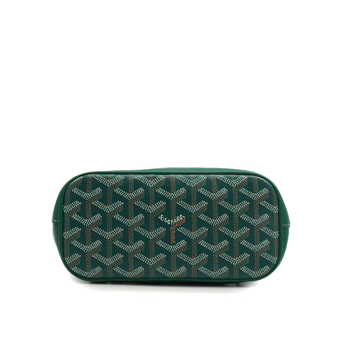 GOYARD ALPIN MINI GREEN TAN GOYARDINE CANVAS PALLADIUM HARDWARE 90350426