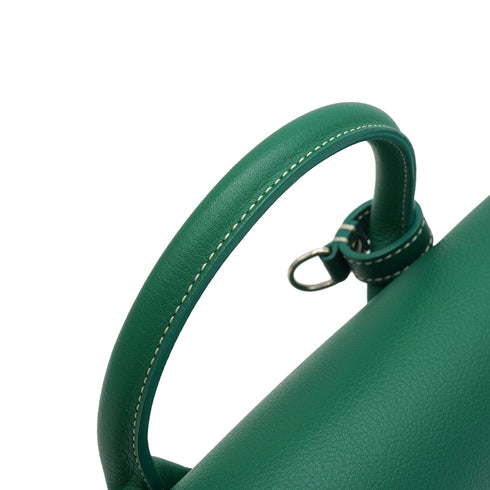 GOYARD ALPIN MINI GREEN TAN GOYARDINE CANVAS PALLADIUM HARDWARE 90350426