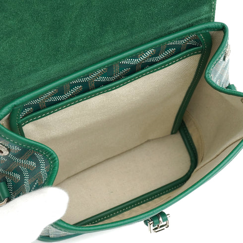 GOYARD ALPIN MINI GREEN TAN GOYARDINE CANVAS PALLADIUM HARDWARE 90350426