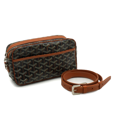 GOYARD CAP VERT PM BAG SHOULDER BAG BROWN GOYARDINE CANVAS 90344567