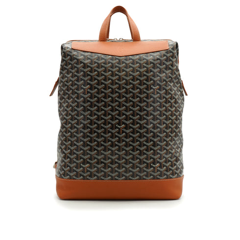 GOYARD CISALPIN BAG PACK BLACK TAN GOYARDINE CANVAS PALLADIUM HARDWARE 90340456