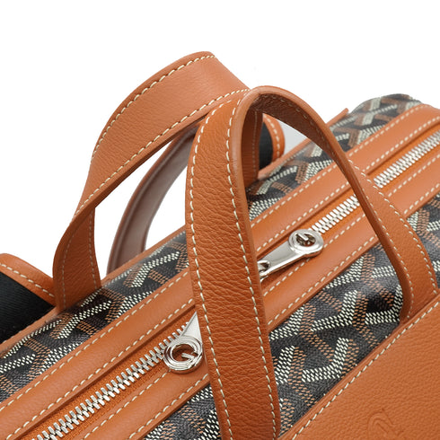GOYARD CISALPIN BAG PACK BLACK TAN GOYARDINE CANVAS PALLADIUM HARDWARE 90340456