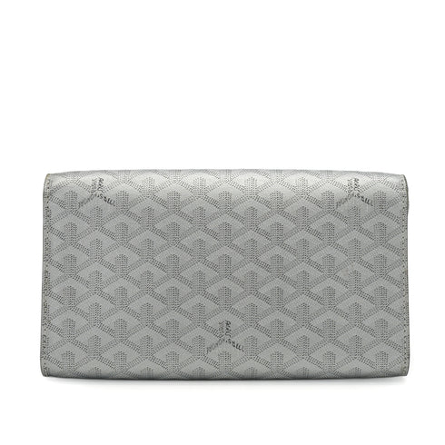 GOYARD MONTE-CARLO PM CLUTCH SHOULDER BAG SILVER PVC LEATHER SILVER HARDWARE 90344096