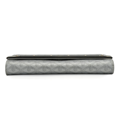 GOYARD MONTE-CARLO PM CLUTCH SHOULDER BAG SILVER PVC LEATHER SILVER HARDWARE 90344096