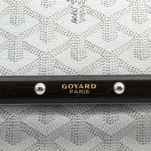 GOYARD MONTE-CARLO PM CLUTCH SHOULDER BAG SILVER PVC LEATHER SILVER HARDWARE 90344096