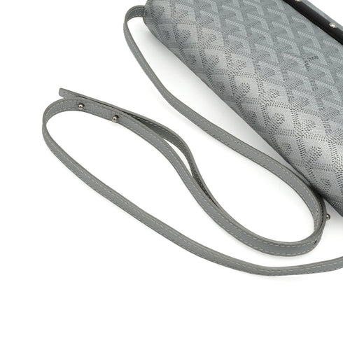 GOYARD MONTE-CARLO PM CLUTCH SHOULDER BAG SILVER PVC LEATHER SILVER HARDWARE 90344096