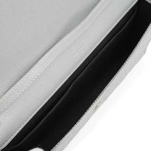 GOYARD MONTE-CARLO PM CLUTCH SHOULDER BAG SILVER PVC LEATHER SILVER HARDWARE 90344096