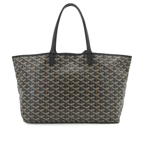 GOYARD SAINT LOUIS PM TOTE BAG BLACK GOYARDINE CANVAS 90344105