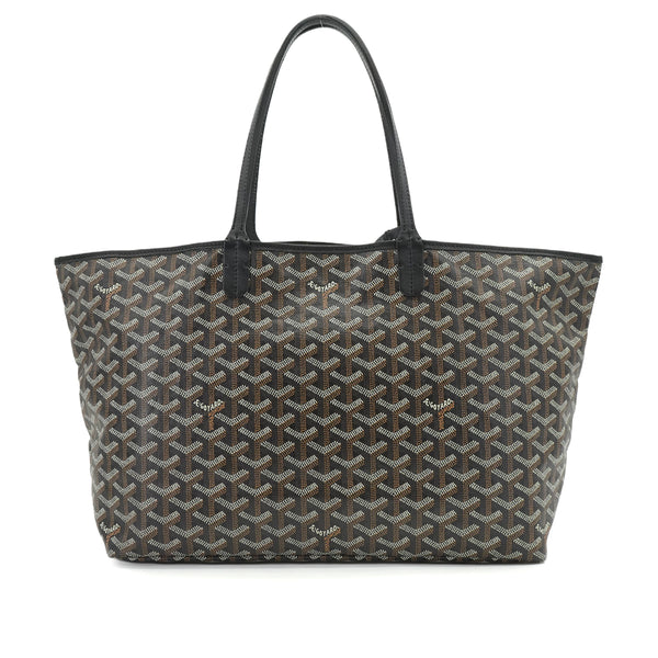 GOYARD SAINT LOUIS PM TOTE BAG BLACK GOYARDINE CANVAS 90344105