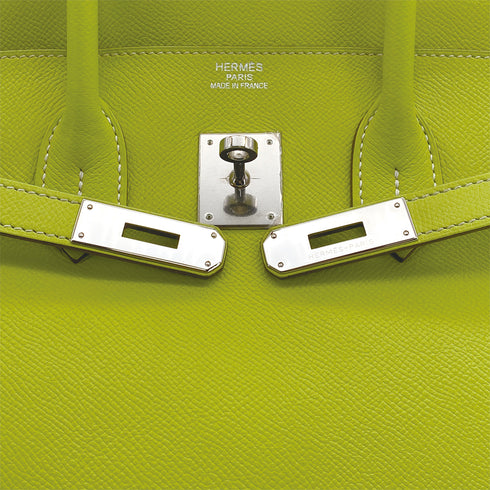 HERMES CANDY BIRKIN 35 KIWI LICHEN EPSOM HAND BAG 2011 SQUARE O PALLADIUM HARDWARE 90311828