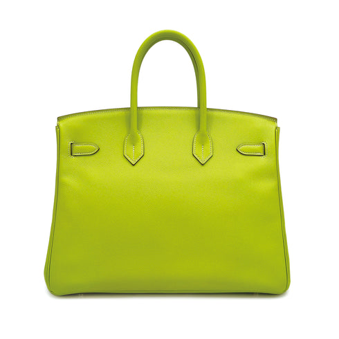 HERMES CANDY BIRKIN 35 KIWI LICHEN EPSOM HAND BAG 2011 SQUARE O PALLADIUM HARDWARE 90311828
