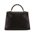 HERMES KELLY 32 SELLIER CHOCOLAT BOXCALF HAND SHOULDER BAG 2000 SQUARE D GOLD HARDWARE 90311267