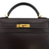 HERMES KELLY 32 SELLIER CHOCOLAT BOXCALF HAND SHOULDER BAG 2000 SQUARE D GOLD HARDWARE 90311267