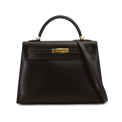 HERMES-KELLY-32-SELLIER-CHOCOLAT-BOXCALF-HAND-SHOULDER-BAG-2000-SQUARE-D-GOLD-HARDWARE-japan
