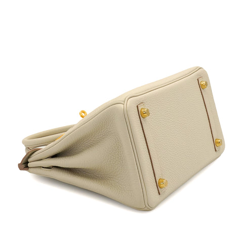 HERMES BIRKIN 25 BETON TOGO HAND BAG 2022 U STAMP GOLD HARDWARE 90338880