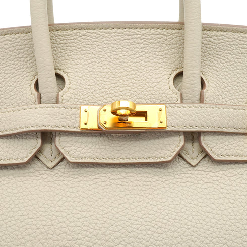 HERMES BIRKIN 25 BETON TOGO HAND BAG 2022 U STAMP GOLD HARDWARE 90338880