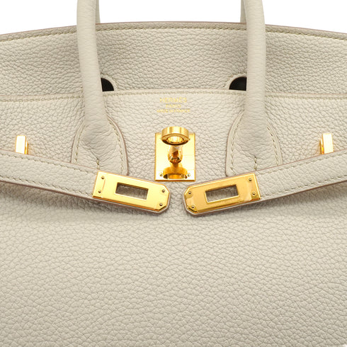 HERMES BIRKIN 25 BETON TOGO HAND BAG 2022 U STAMP GOLD HARDWARE 90338880