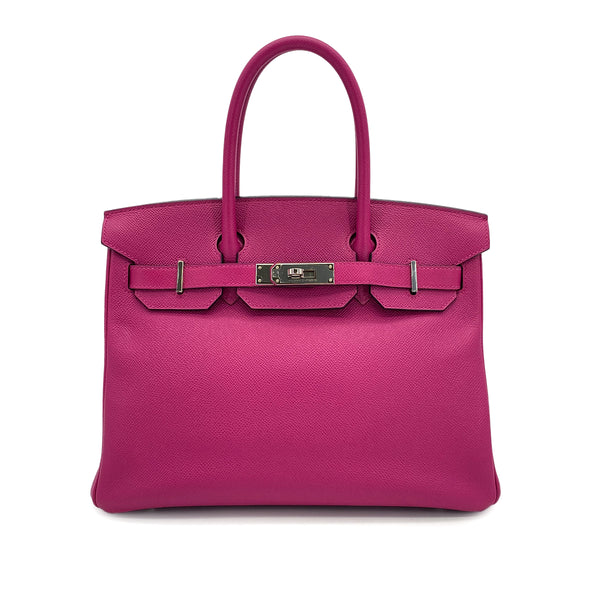 HERMES BIRKIN 30 ROSE PURPLE EPSOM HAND BAG 2018 C STAMP PALLADIUM HARDWARE 90311960