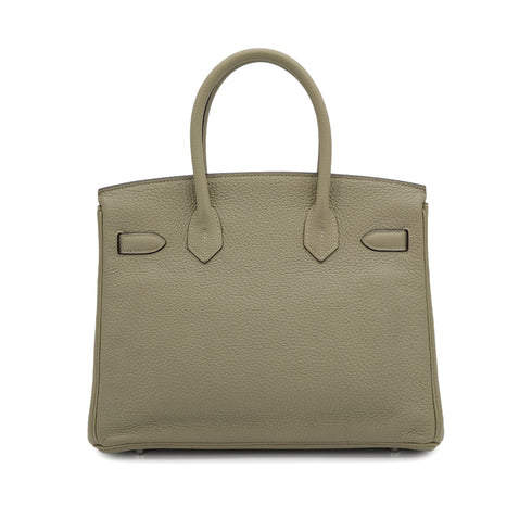 HERMES BIRKIN 30 SAUGE TAURILLON CLEMENCE HAND BAG 2016 X STAMP PALLADIUM HARDWARE 90310829 - PURPOSE