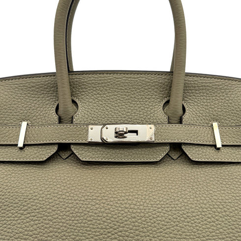 HERMES BIRKIN 30 SAUGE TAURILLON CLEMENCE HAND BAG 2016 X STAMP PALLADIUM HARDWARE 90310829 - PURPOSE
