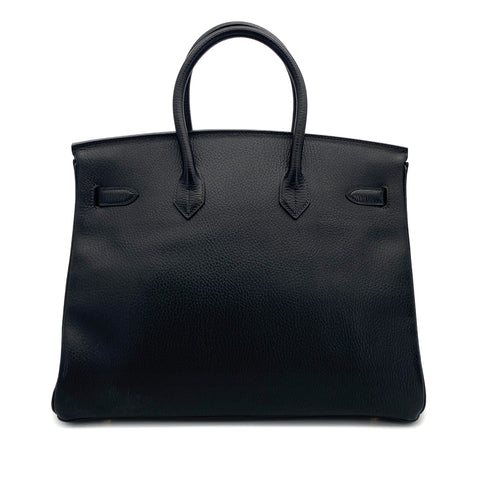 HERMES BIRKIN 35 BLACK ARDENNES HAND BAG 1996 CIRCLE Z GOLD HARDWARE 90318192