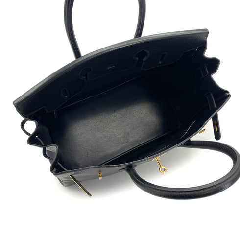 HERMES BIRKIN 35 BLACK ARDENNES HAND BAG 1996 CIRCLE Z GOLD HARDWARE 90318192