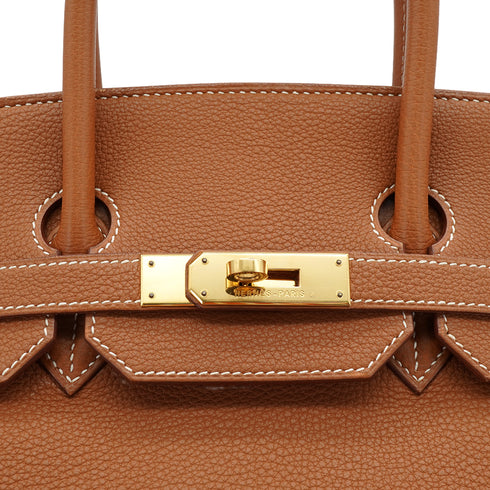 HERMES BIRKIN 35 GOLD TOGO HAND BAG 2002 SQUARE F GOLD HARDWARE 90338874