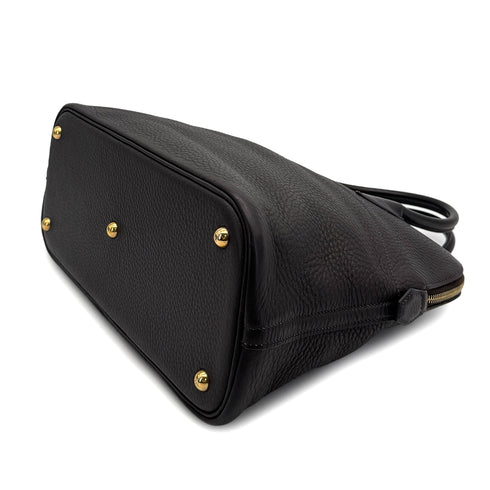 HERMES BOLIDE 35 CHOCOLAT TAURILLON CLEMENCE HAND SHOULDER BAG 2002 SQUARE F GOLD HARDWARE 90310317 - PURPOSE