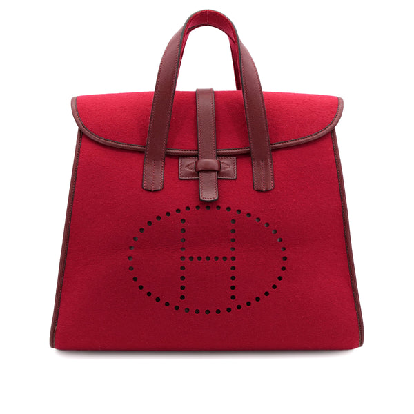 HERMES FEU DOU ROUGE H FEUTRE HAND BAG 2000 SQUARE D 90310325 - PURPOSE