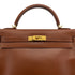 HERMES KELLY 32 RETORNE NOISETTE BOXCALF HAND SHOULDER BAG 2003 SQUARE G GOLD HARDWARE 90319581