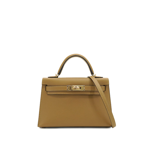 HERMES KELLY MINI 2 POUSSIERE MADAME SHOULDER BAG 2026 G STAMP PERMABRASS GOLD HARDWARE 90335776