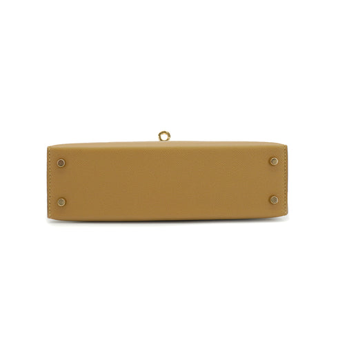 HERMES KELLY MINI 2 POUSSIERE MADAME SHOULDER BAG 2026 G STAMP PERMABRASS GOLD HARDWARE 90335776