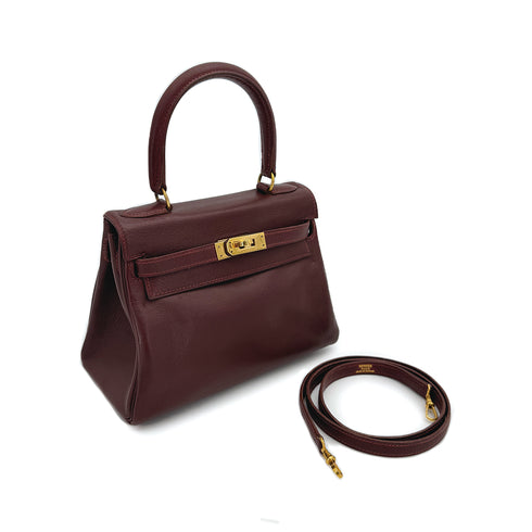 HERMES MINI KELLY 20 RETOURNE ROUGE H VEAU GULLIVER HAND SHOULDER BAG 1991 CIRCLE U GOLD HARDWARE 90311262 - PURPOSE