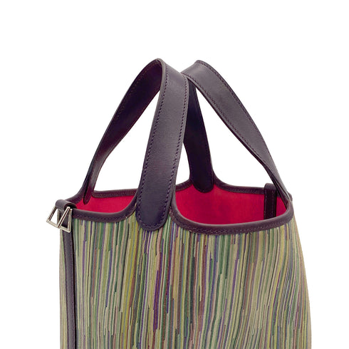HERMES PICOTIN 18 PM MULTICOLOR VIBRATO VEAU SWIFT 2014 SQUARE R PALLADIUM HARDWARE 90318393