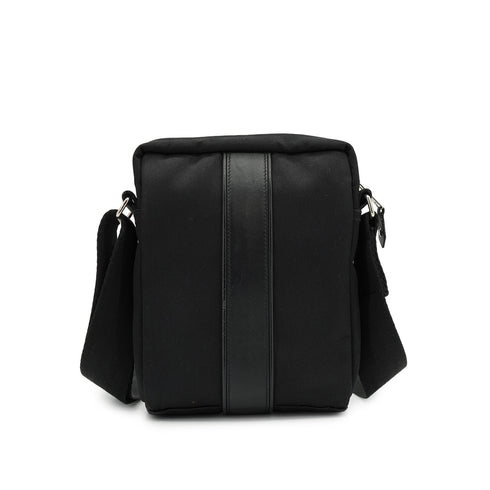HERMES ACAPULCO BANDOULIERE PM BLACK TOILE CHEVRON SHOULDER BAG PALLADIUM HARDWARE 90327866