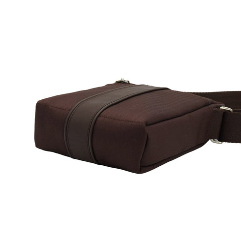 HERMES ACAPULCO BANDOULIERE PM HAVANE TOILE CHEVRON SHOULDER BAG PALLADIUM HARDWARE 90332966