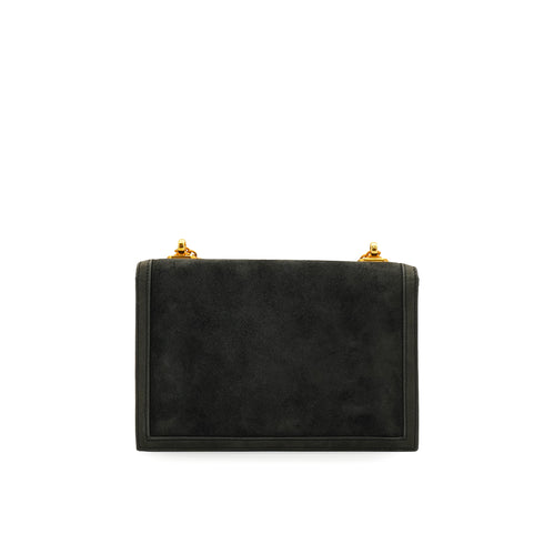 HERMES ALCAZAR DARK GRAY DOBLIS CHAIN SHOULDER BAG 1980 CIRCLE J GOLD HARDWARE 90334298