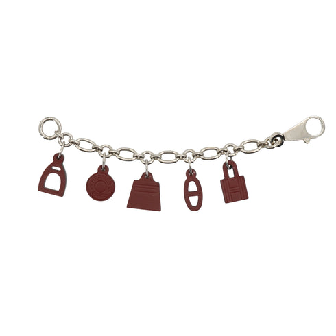 HERMES BAG CHARM AMULETTES 5 BORDEAUX VEAU BARENIA PALLADIUM HARDWARE 90343458