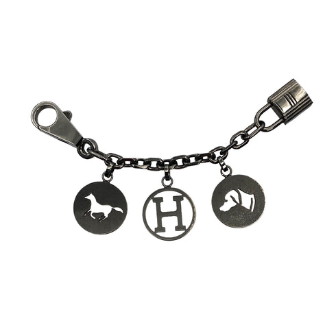 HERMES BAG CHARM AMULET 4 RUTHENIUM ACCESSORY 90321180