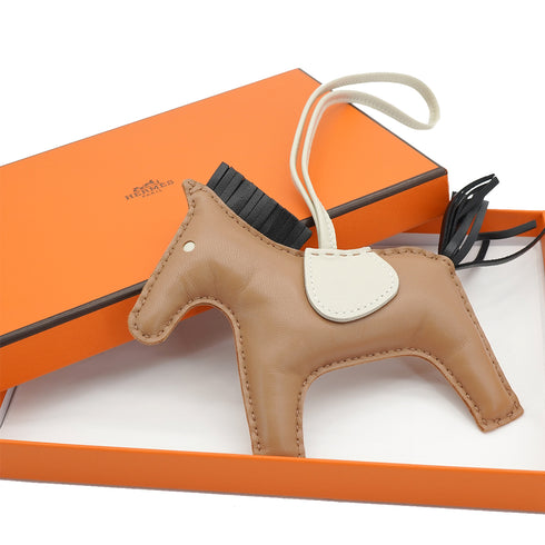 HERMES BAG CHARM RODEO MM CHAI BLACK CLAIE MILO 2021 Z STAMP 90335613