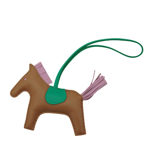 HERMES BAG CHARM RODEO MM CHAI MINT MAUVE SYLVESTRE MILO 2022 U STAMP 90335614
