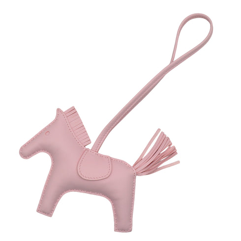 HERMES BAG CHARM RODEO MM ROSE DARLING AGNEAU MILO 2025 K STAMP 90338886
