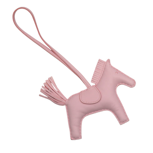 HERMES BAG CHARM RODEO MM ROSE DARLING AGNEAU MILO 2025 K STAMP 90338886