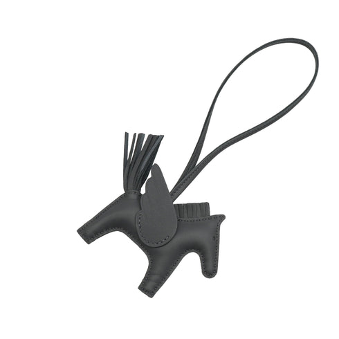 HERMES BAG CHARM RODEO PEGASUS PM ARDOISE AGNEAU MILO W STAMP 90340908