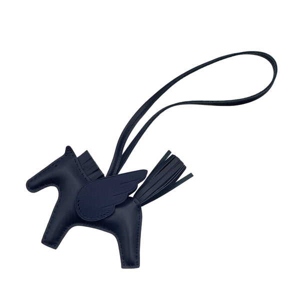 HERMES BAG CHARM RODEO PEGASUS PM BLUE SAPHIR 2025 K STAMP AGNEAU MILO 90328133