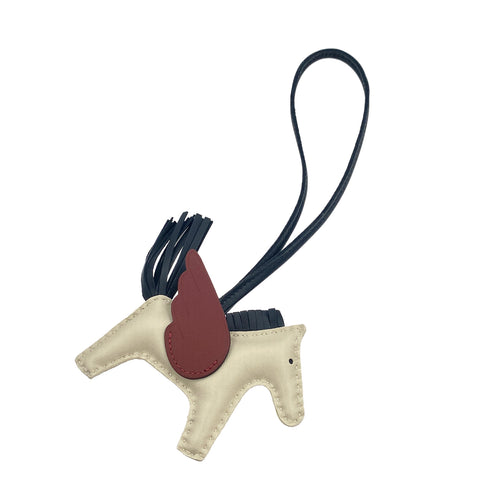HERMES BAG CHARM RODEO PEGASUS PM CRAIE NOIR ROUGE H AGNEAU MILO 2023 B STAMP 90321175