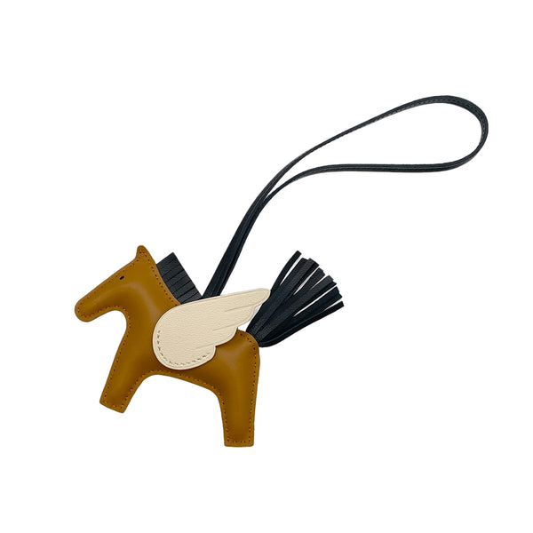 HERMES BAG CHARM RODEO PEGASUS PM CRAIE SESAME BLACK AGNEAU MILO 2025 K STAMP 90327996