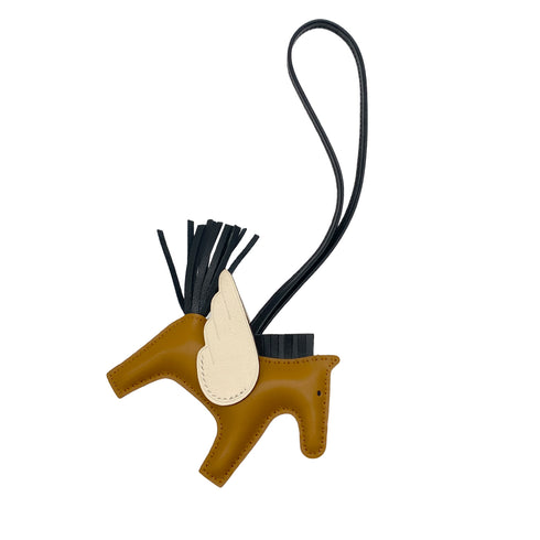 HERMES BAG CHARM RODEO PEGASUS PM CRAIE SESAME BLACK AGNEAU MILO 2025 K STAMP 90327996