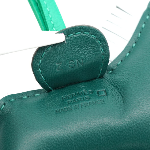 HERMES BAG CHARM RODEO PEGASUS PM MALACHITE BLEUBRUM MINT CROCODILE MAT 2021 Z STAMP AGNEAU MILO 90335615