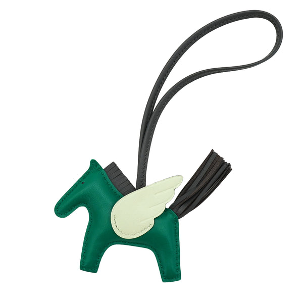 HERMES BAG CHARM RODEO PEGASUS PM VERT MOYEN VERT PEPPERMINT ARDOISE AGNEAU MILO 2026 G STAMP 90339171